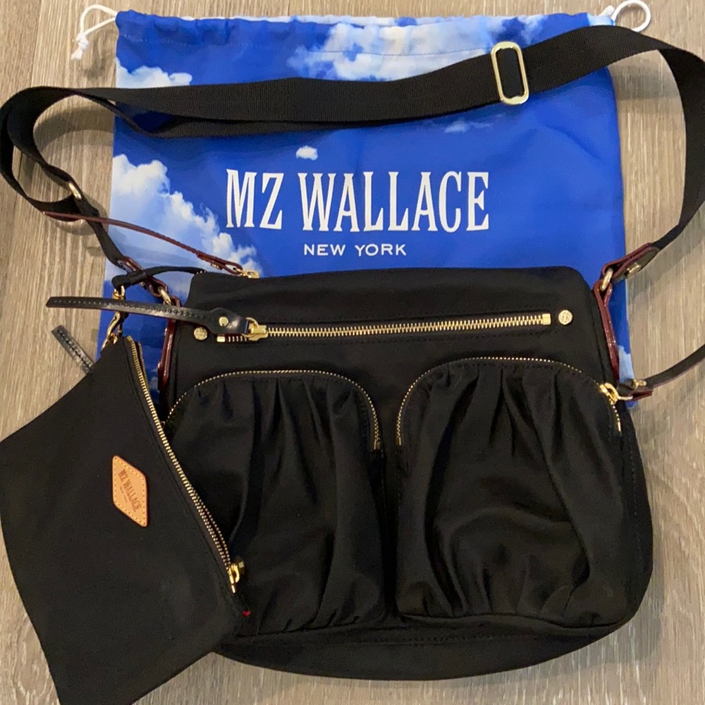 MZ Wallace Retired Paige Crossbody-Black w/Clutch